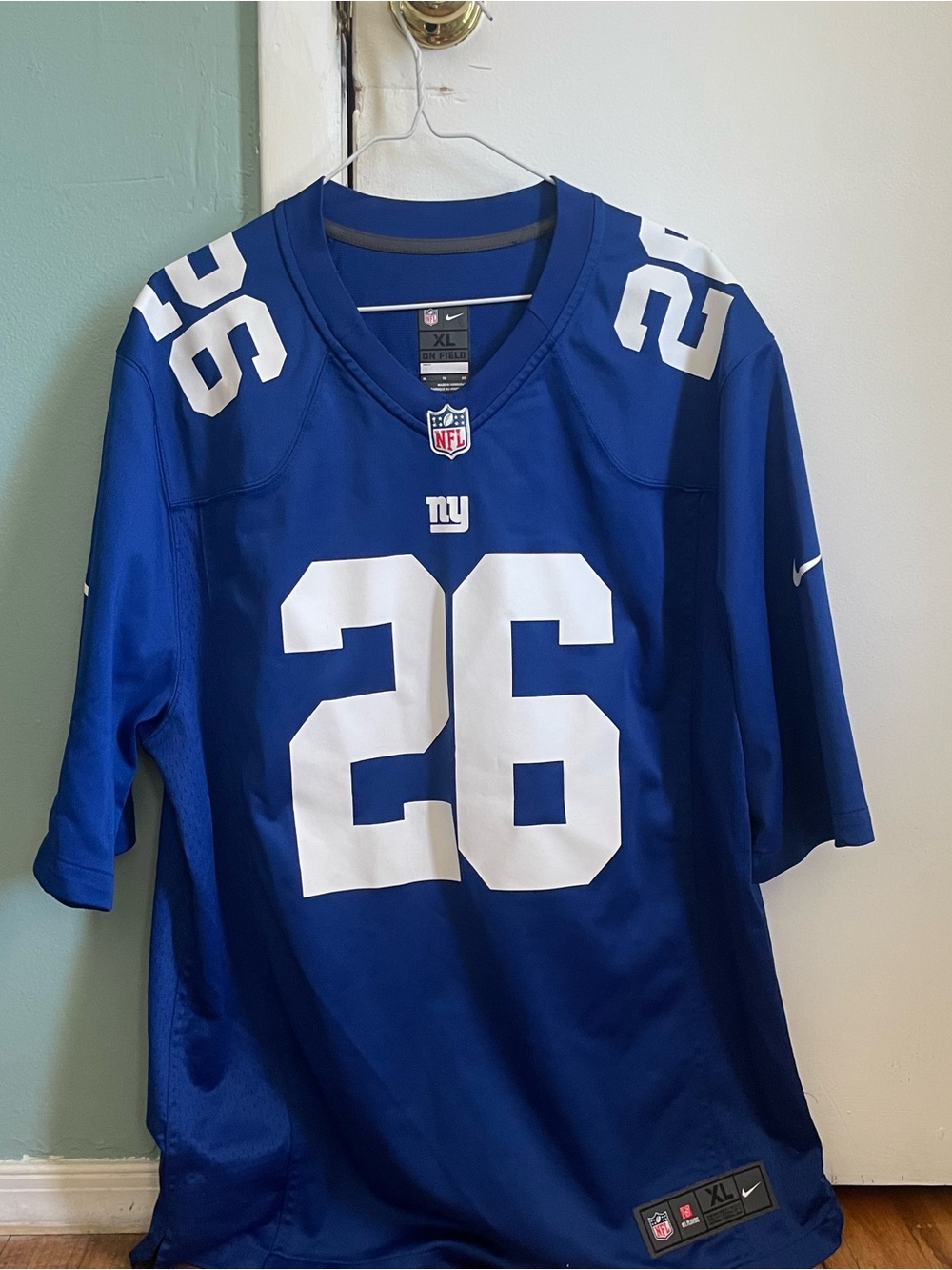 NFL Royal Blue On-Field Jersey with Nike and NFL Logos